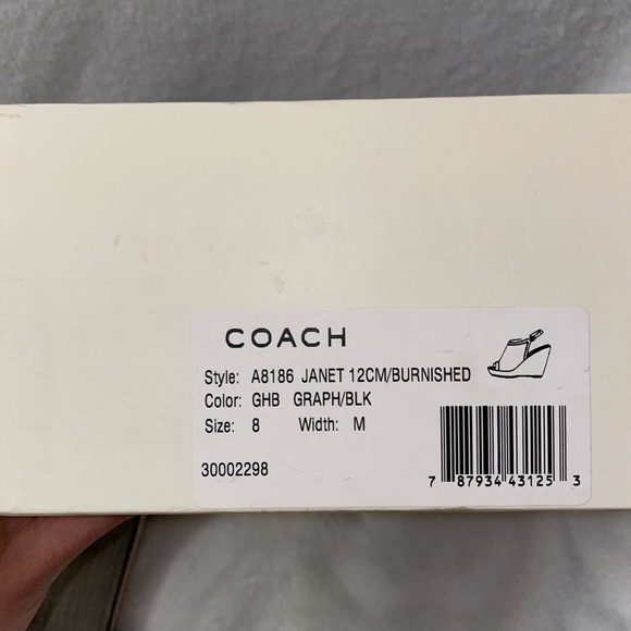 Coach grey/black sandal wedge 8 - Picture 6 of 7